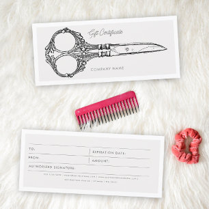 Hairdresser Hair Salon Gift Certificate Voucher
