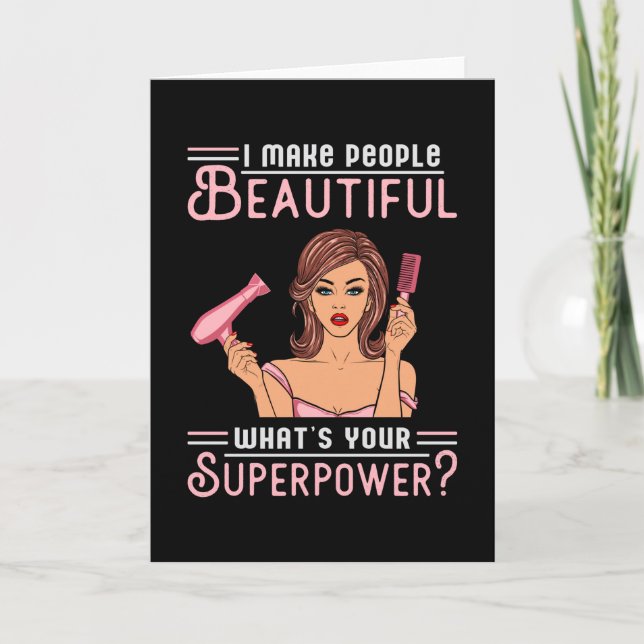 Hairdresser Hair Stylist Barber Scissors Hair Gift Card (Front)