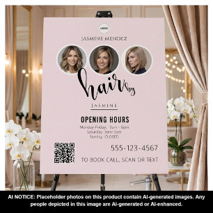 Hairdresser Hair Stylist QR Code Photo Collage Foam Board