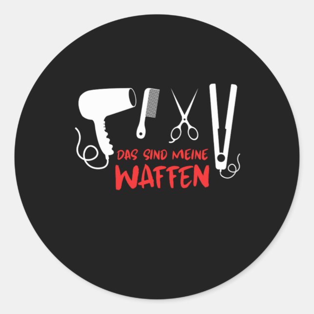 Hairdresser Hair Stylust Hair Dryer Hair Salon Gif Classic Round Sticker (Front)