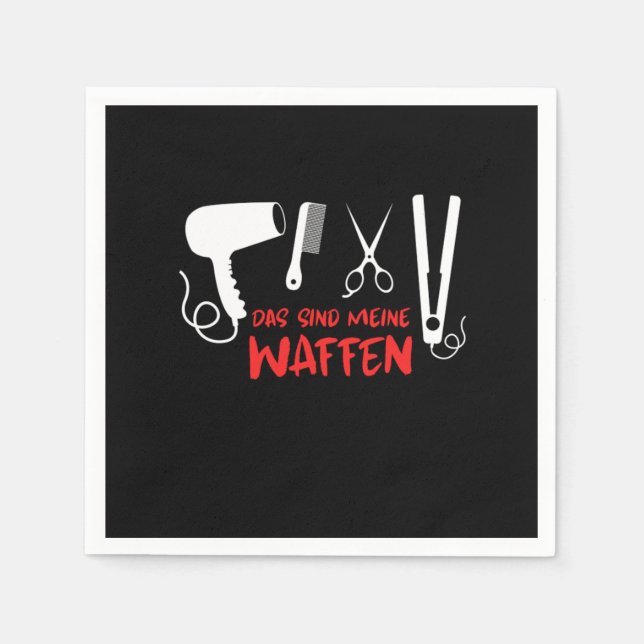 Hairdresser Hair Stylust Hair Dryer Hair Salon Gif Napkins (Front)