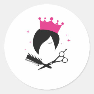 Hairdresser Hairdressers Logo Team Hair Salon Classic Round Sticker