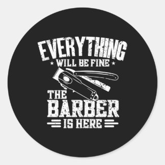 Hairdresser Hairstylist Barbering Barber Classic Round Sticker