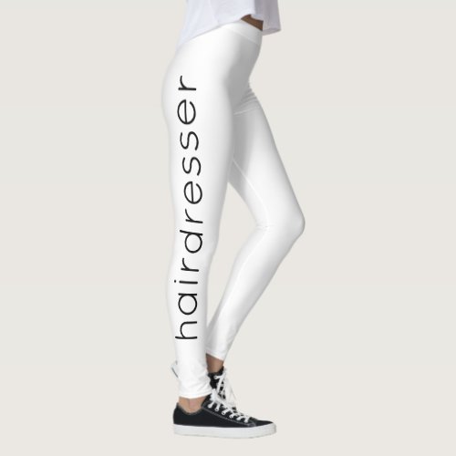 Hairdresser Hairstylist Black White Spa Salon Leggings