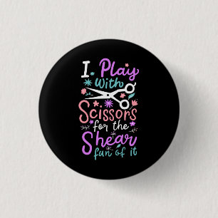Hairdresser Hairstylist Button