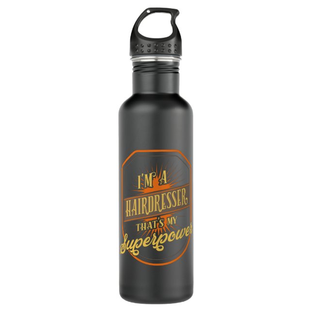Hairdresser Hairstylist Gift Stainless Steel Water Bottle (Front)