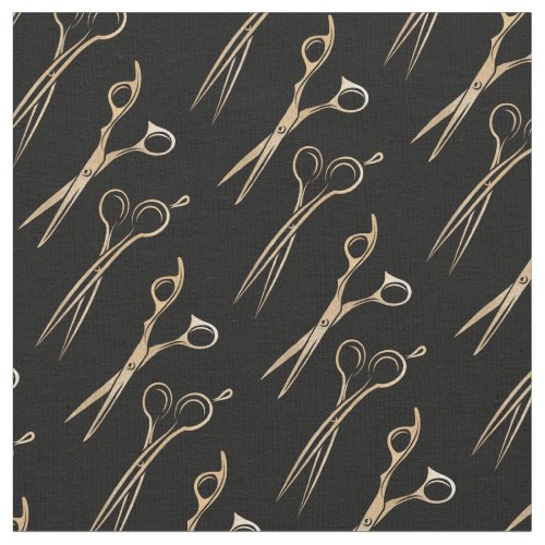 hairdresser hairstylist hair gold scissors pattern fabric