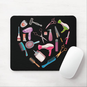 Hairdresser Hairstylist Tool Heart Mouse Pad