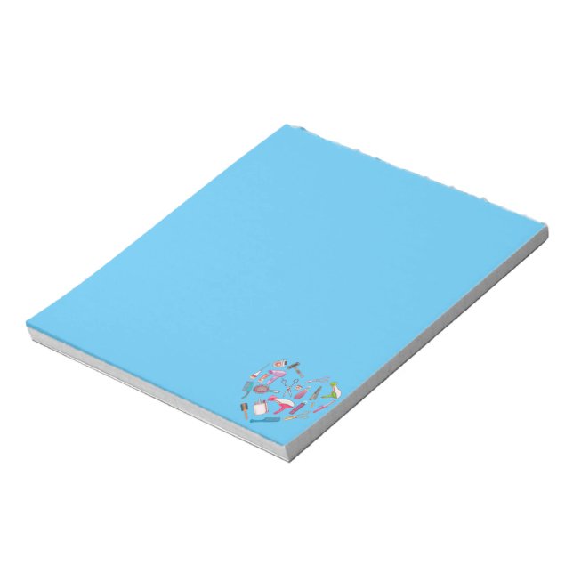 Hairdresser Hairstylist Tool Heart Notepad (Rotated)