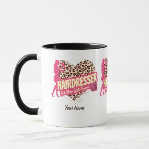 Hairdresser Leopard Hair Hustler Hairstylist Mug