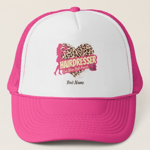 Hairdresser Leopard Hair Hustler Hairstylist Trucker Hat