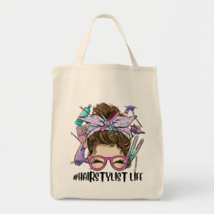 Hairdresser Messy Bun Cosmetologist Hairstylist La Tote Bag