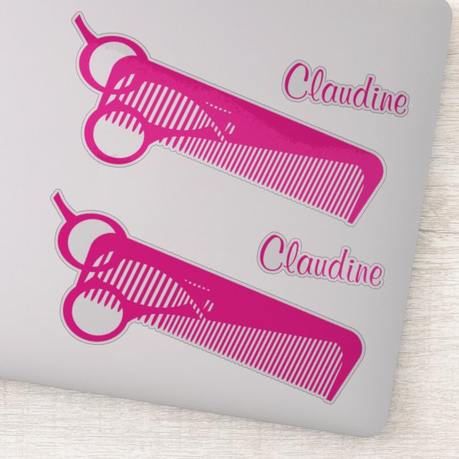Hairdresser Mirror Name Contour Sticker (Detail)