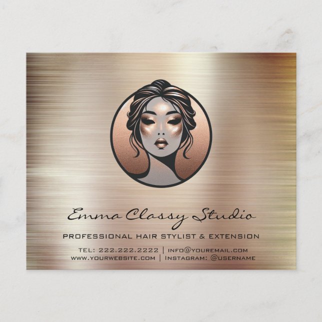 Hairdresser Nail Price List Rose Lash Brow Makeup  Flyer (Front)