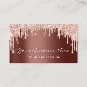 Hairdresser Nails Makeup Brown Rose Drips Business Card