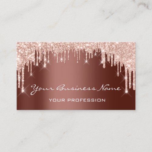 Hairdresser Nails Makeup Brown Rose Drips Business Card