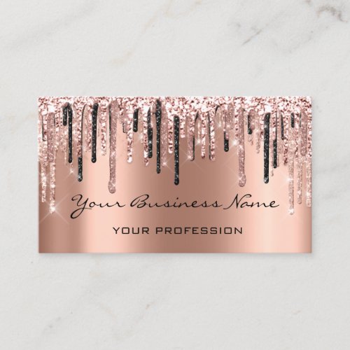 Hairdresser Nails Makeup Eyelash Rose Gold Business Card