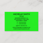 Hairdresser Neon Green and Hot Pink Business Card (Back)