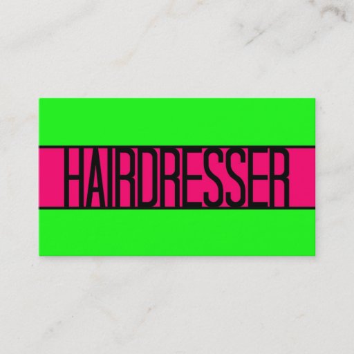 Customizable Hairdresser Neon Green and Hot Pink Business Card
