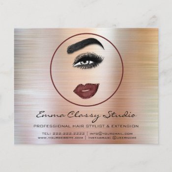 Hairdresser Price List Rose Lash Brow Makeup Lips Flyer by luxury_luxury at Zazzle