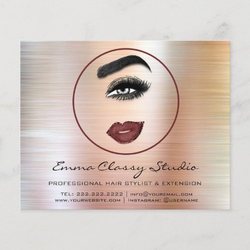 Hairdresser Price List Rose Lash Brow Makeup Lips Flyer