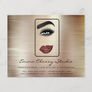 Hairdresser Price List Rose Lash Brow Makeup Lips Flyer