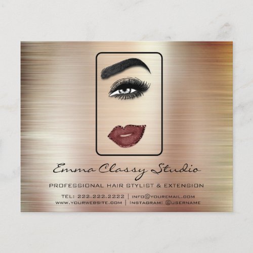 Hairdresser Price List Rose Lash Brow Makeup Lips Flyer