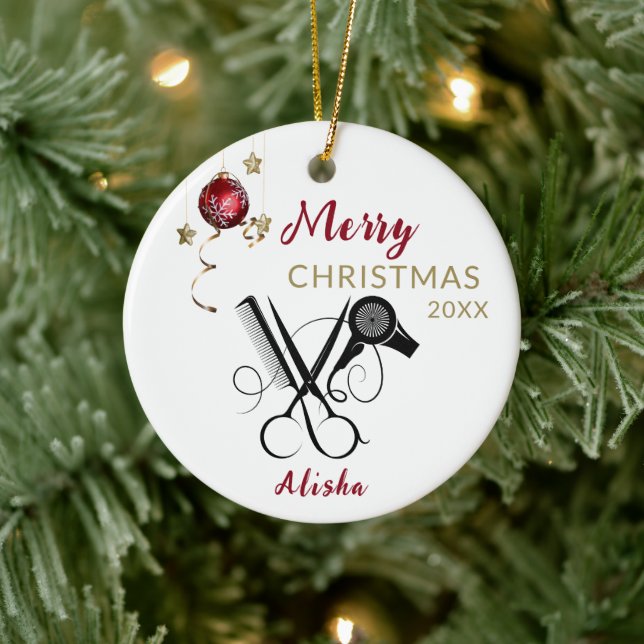 Hairdresser Professional Salon Ceramic Ornament (Tree)