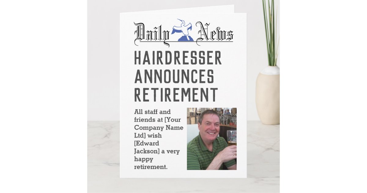 Hairdresser Retirement Card to Personalize