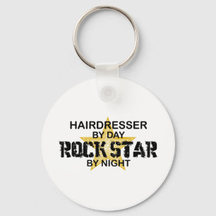 Hairdresser Rock Star by Night Keychain