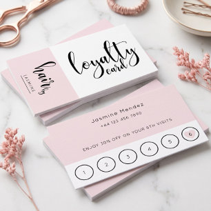 Hairdresser Salon Blush Pink Client Loyalty Card