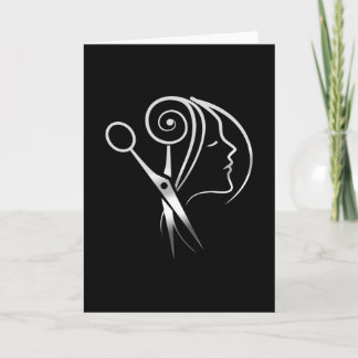 Hairdresser Saloon Barber Shop Logo Card