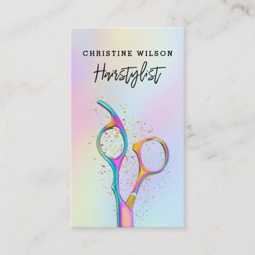 hairdresser scissors logo business card