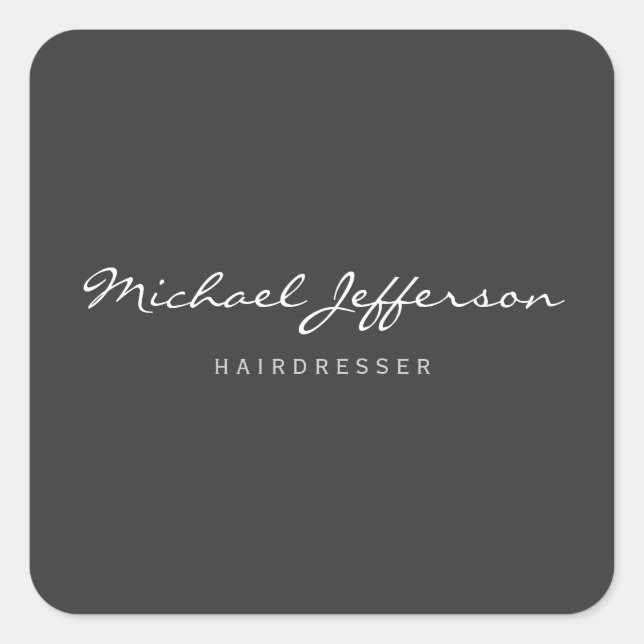 Hairdresser Script Professional Square Sticker (Front)