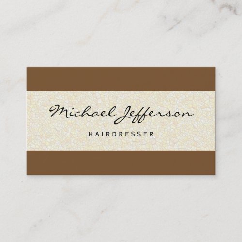 Hairdresser Script Professional Stone Wall Pattern Business Card