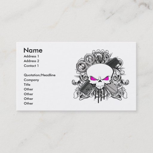 Customizable Hairdresser Skull Business Card