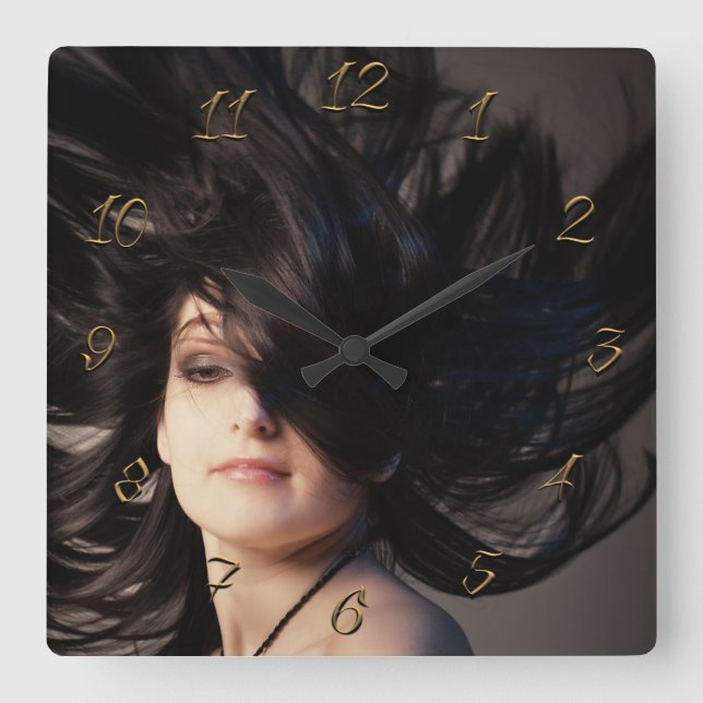 Hairdresser Square Wall Clock (Front)