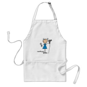 Hairdresser Stick Figure Adult Apron