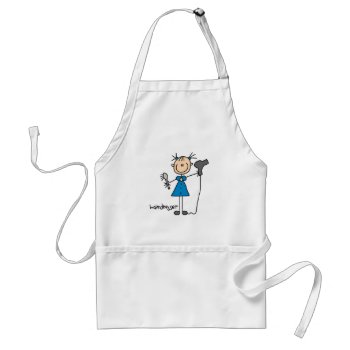 Hairdresser Stick Figure Adult Apron by stick_figures at Zazzle