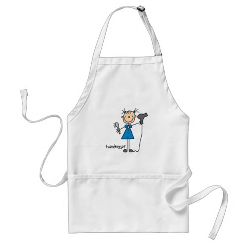 Hairdresser Stick Figure Adult Apron