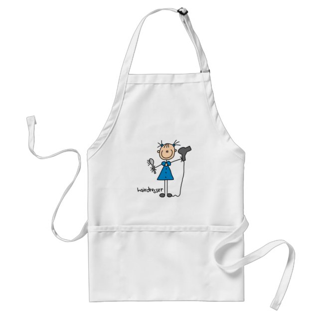 Hairdresser Stick Figure Adult Apron (Front)