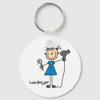 Hairdresser Stick Figure Keychain