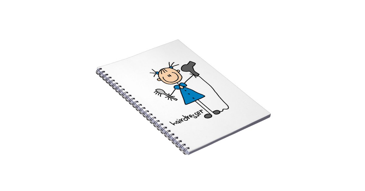 Hairdresser Stick Figure Notebook | Zazzle