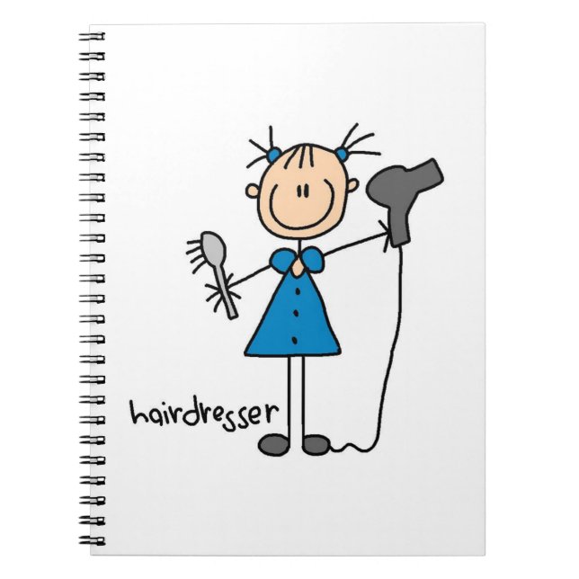 Hairdresser Stick Figure Notebook (Front)