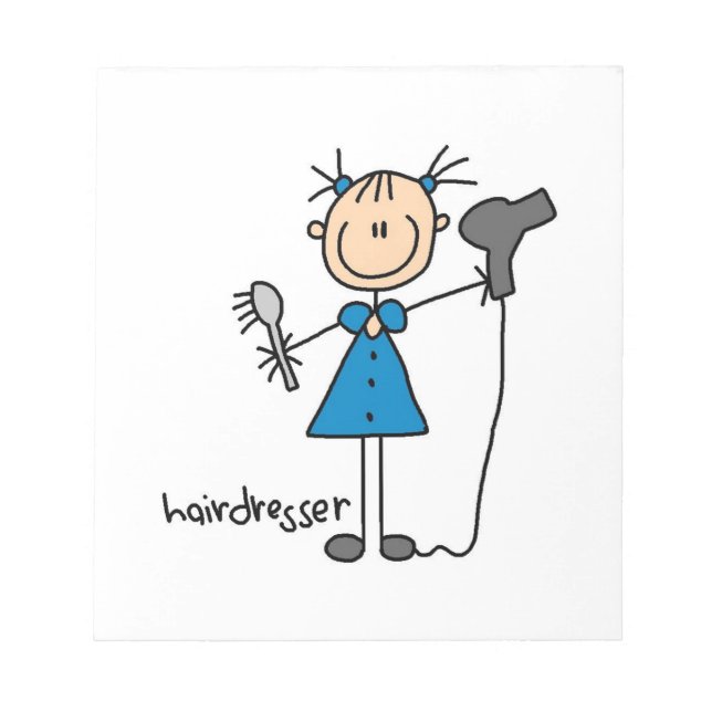 Hairdresser Stick Figure Notepad (Front)