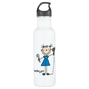 Hairdresser Stick Figure Water Bottle by stick_figures at Zazzle