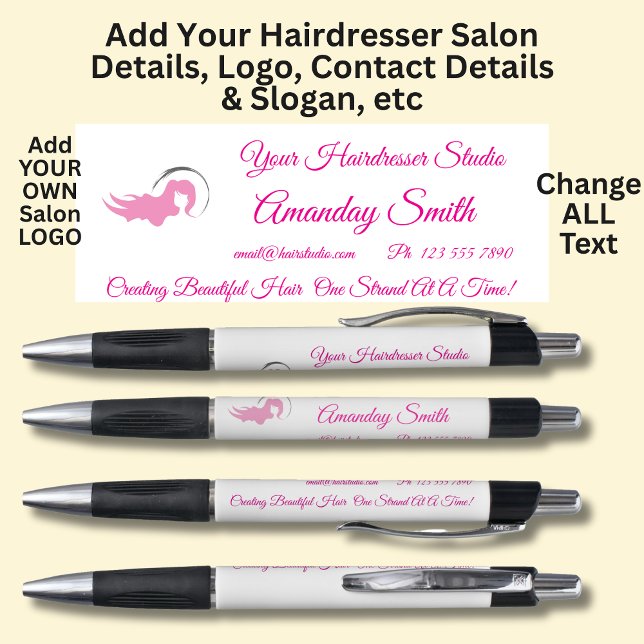 Hairdresser Studio - Add your own details & Logo Pen (Creator Uploaded)