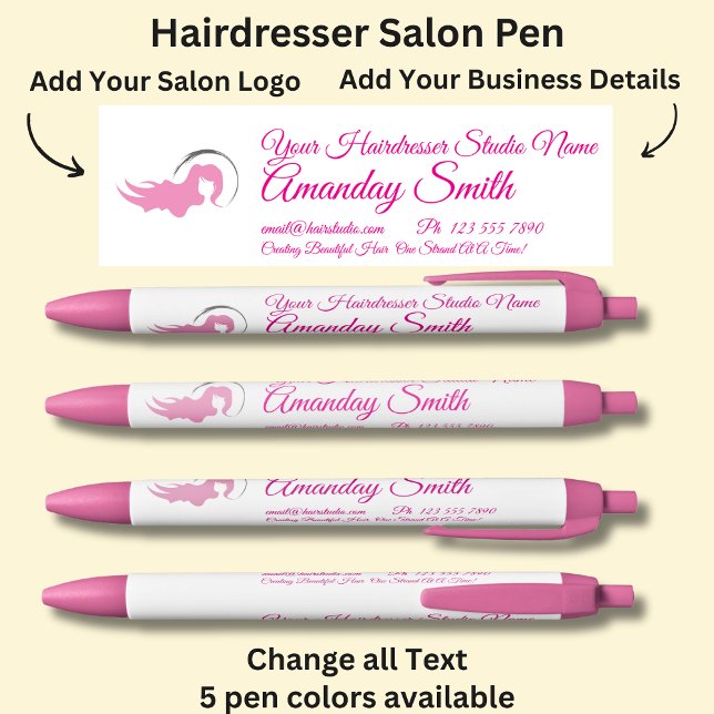 Hairdresser Studio - Add your own details & Logo Pen (Creator Uploaded)