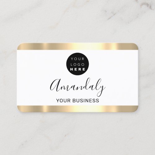 Hairdresser Stylist Coiffeur Gold Frame Qr Logo  Business Card