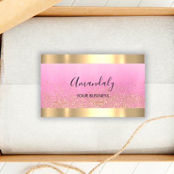 Hairdresser Stylist Coiffeur Scissors Gold Pink Business Card by luxury_luxury at Zazzle